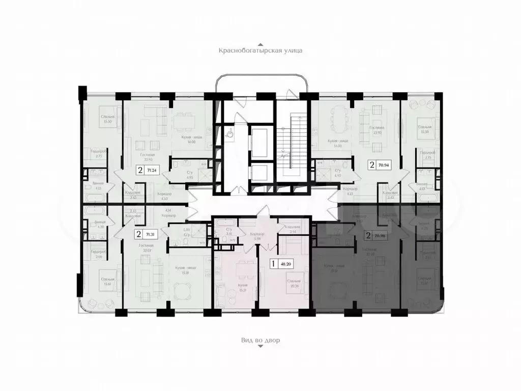 2-к. квартира, 71 м, 17/17 эт. - Фото 1