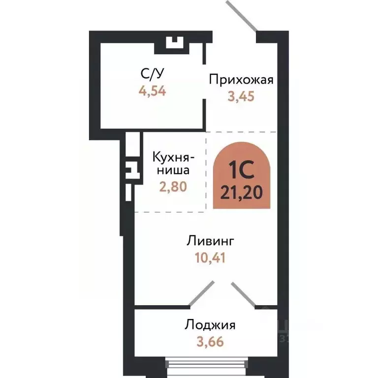 Студия Томская область, Томск Черемошники мкр, ул. Бердская, 14/3 ... - Фото 1