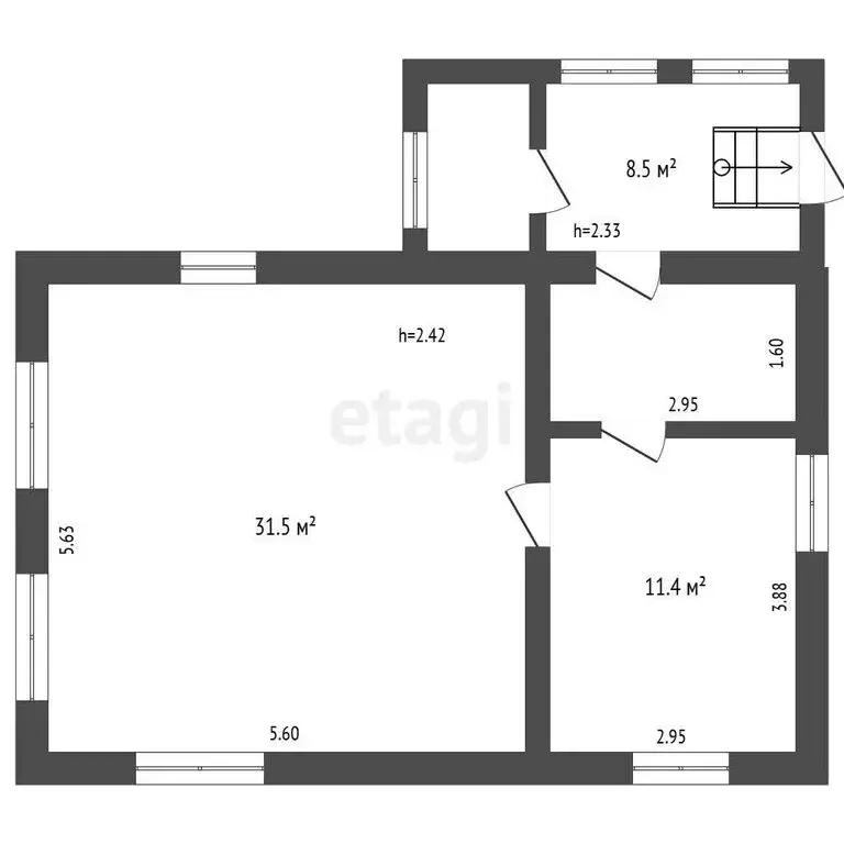Дом в Бирск, улица Худайбердина (47.6 м) - Фото 1