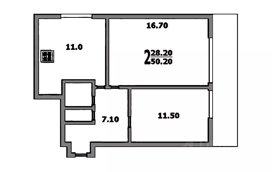 2-к кв. Москва Ярославское ш., 114К2 (51.0 м) - Фото 1