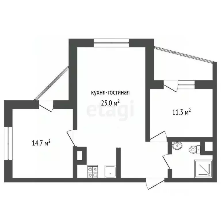 1-к кв. Московская область, Одинцово ул. Триумфальная, 2 (68.0 м) - Фото 2
