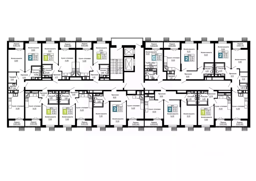 2-к кв. Адыгея, Тахтамукайский район, Яблоновский пгт  (54.5 м) - Фото 2