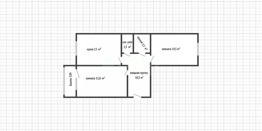 2-к кв. Адыгея, Майкоп ул. Чкалова, 65 (58.8 м) - Фото 2