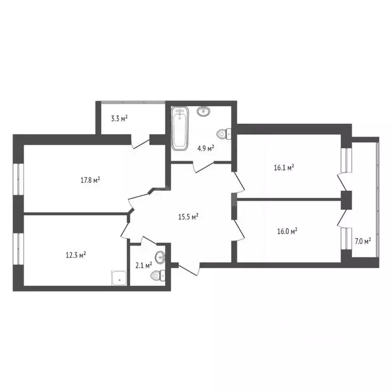 3-к кв. Красноярский край, Красноярск Николаевка мкр, ул. 2-я ... - Фото 1