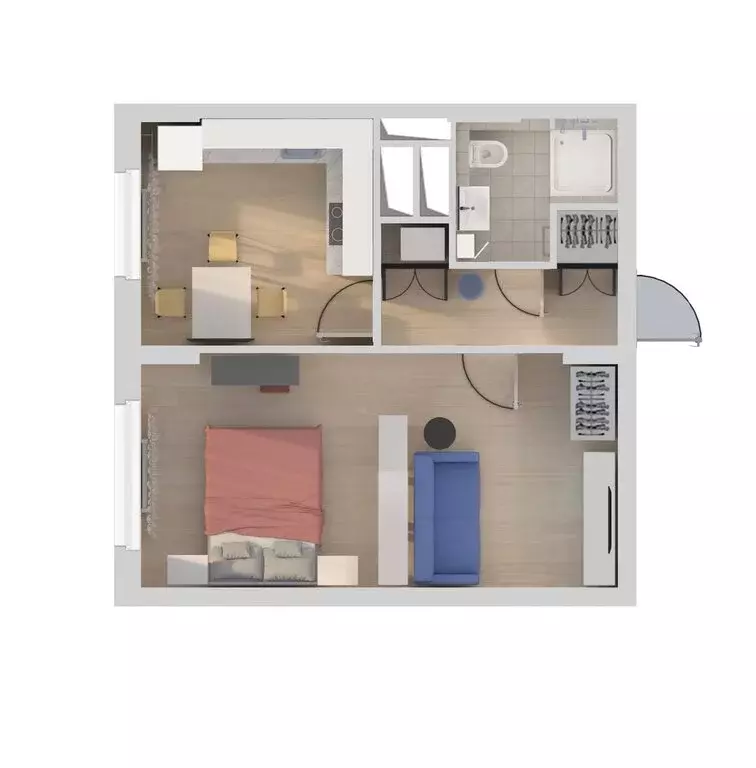 1-комнатная квартира: Нижний Новгород, улица Сергея Акимова, 50 (37.9 ... - Фото 2