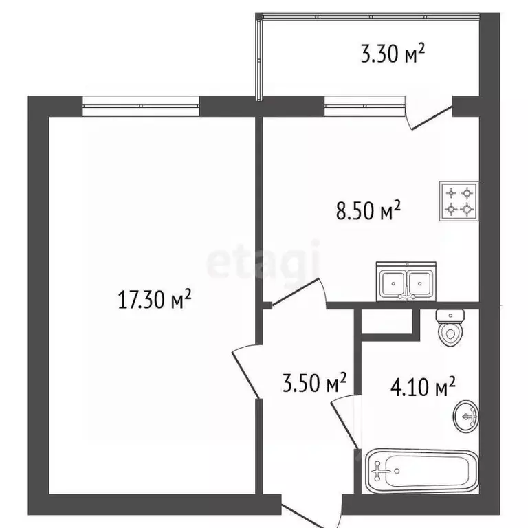 1-к кв. Санкт-Петербург просп. Маршака, 26 (33.4 м) - Фото 2