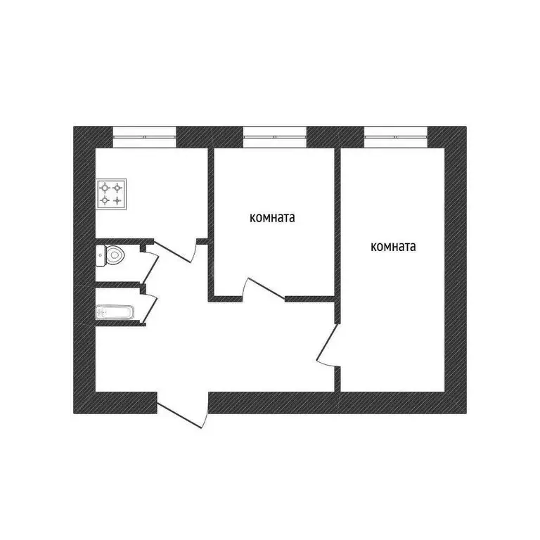 2-комнатная квартира: Сясьстрой, улица Космонавтов, 6 (44.3 м) - Фото 1