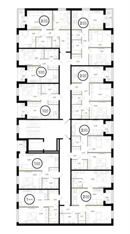 2-к. квартира, 55,7 м, 3/4 эт. - Фото 1