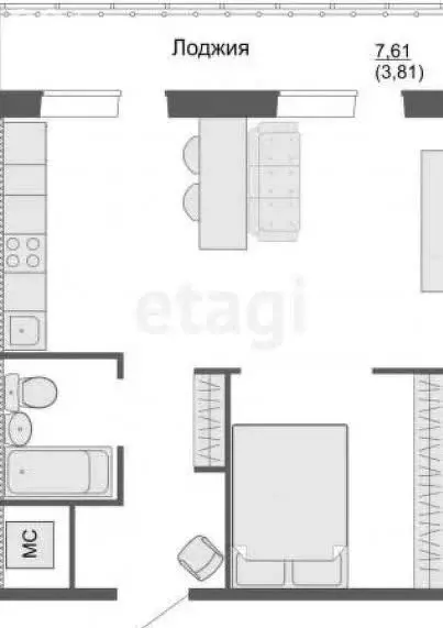 1-комнатная квартира: Тула, улица Макаренко, 7 (43.4 м) - Фото 0