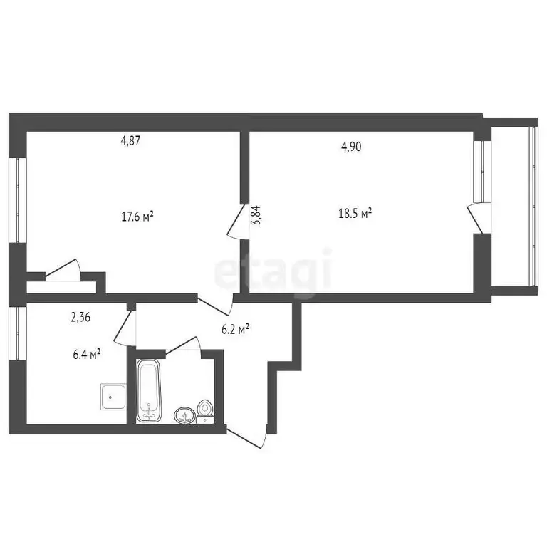 2-комнатная квартира: Новосибирск, улица Фрунзе, 8 (51.5 м) - Фото 0