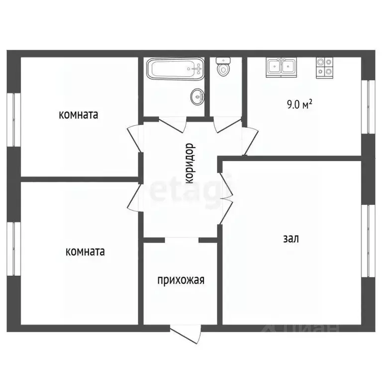 3-к кв. Ярославская область, Мышкин Загородная ул., 45/8 (68.0 м) - Фото 1