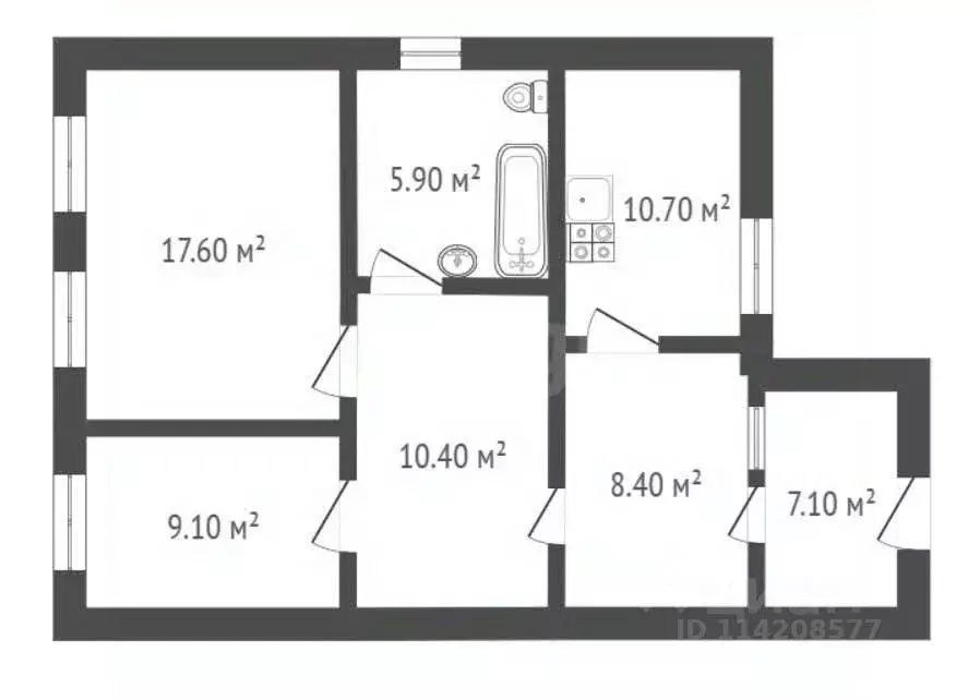 Дом в Воронежская область, Борисоглебск ул. Фрунзе, 86А (77 м) - Фото 1