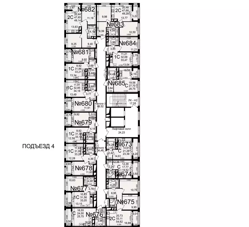 2-к кв. Тульская область, Тула пос. Горелки, Время жилой комплекс ... - Фото 2