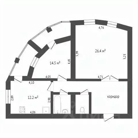 2-к кв. Белгородская область, Белгород 10-й мкр, ул. 60 лет Октября, ... - Фото 1