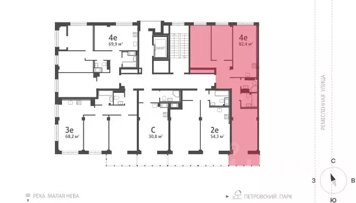 3-к кв. Санкт-Петербург Ремесленная ул., 15 (83.1 м) - Фото 1