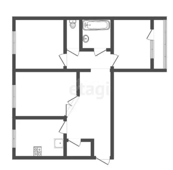 2-комнатная квартира: Тула, улица Хворостухина, 27 (62 м) - Фото 0