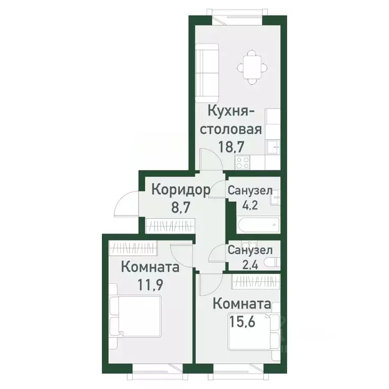 2-к кв. Челябинская область, Челябинский городской округ, пос. ... - Фото 0