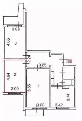 Комната Москва ул. Мусы Джалиля, 4К4 (7.0 м) - Фото 2