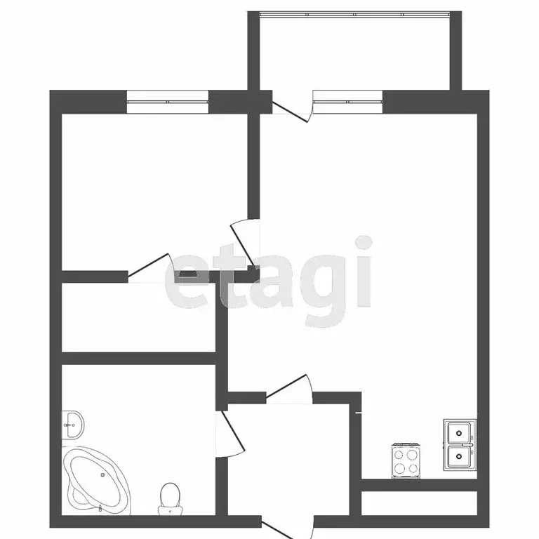 1-комнатная квартира: Тюмень, улица Парада Победы, 17 (43 м) - Фото 1