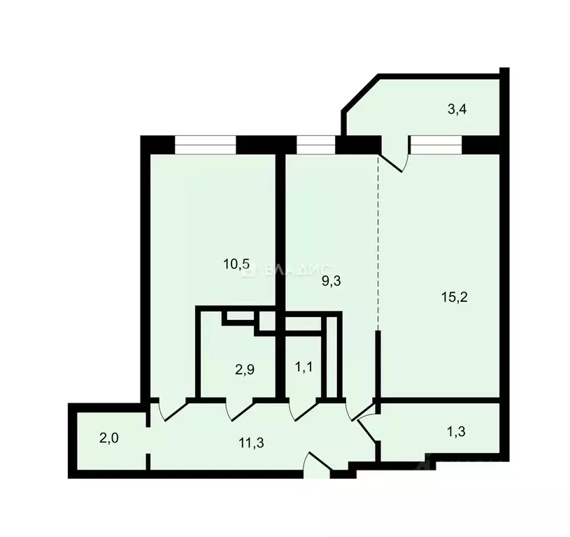 2-к кв. Московская область, Долгопрудный Хлебниково мкр, Новое ш., 10 ... - Фото 2