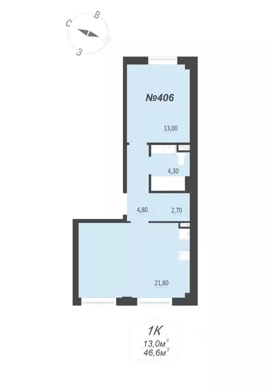 1-к кв. Свердловская область, Екатеринбург ул. Круговая, 18 (46.6 м) - Фото 1
