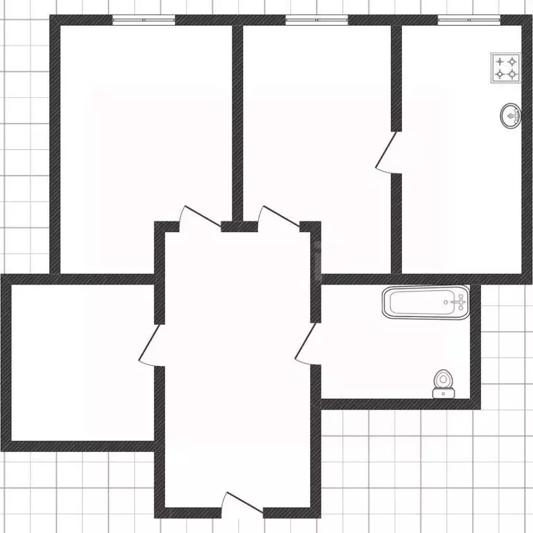 3-к кв. Белгородская область, Белгород Привольная ул., 9 (61.4 м) - Фото 2