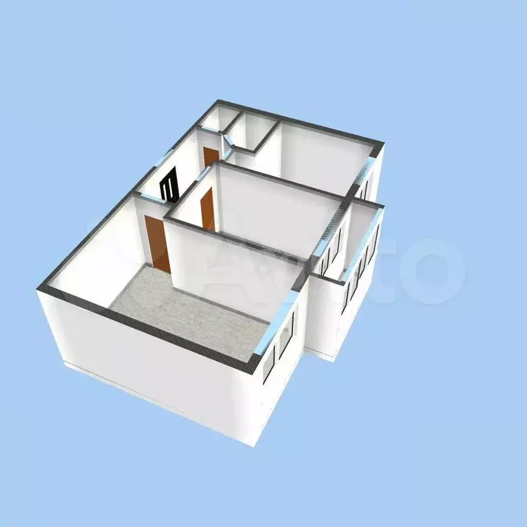 2-к. квартира, 48,8 м, 2/5 эт. - Фото 1