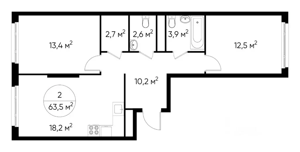 2-к кв. Москва Переделкино Ближнее мкр, 13-й кв-л,  (63.5 м) - Фото 0