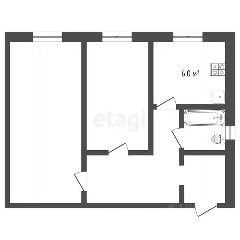 2-к кв. Севастополь ул. Гайдара, 5А (43.1 м) - Фото 2