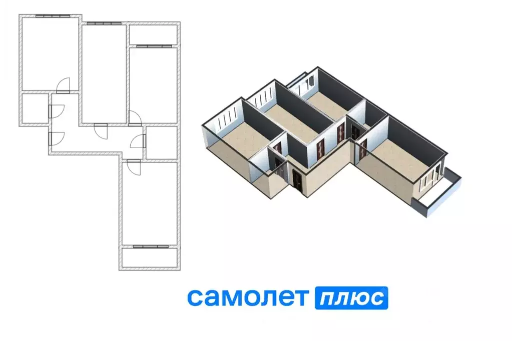 3-к кв. Кемеровская область, Кемерово ул. Серебряный Бор, 4 (75.4 м) - Фото 1