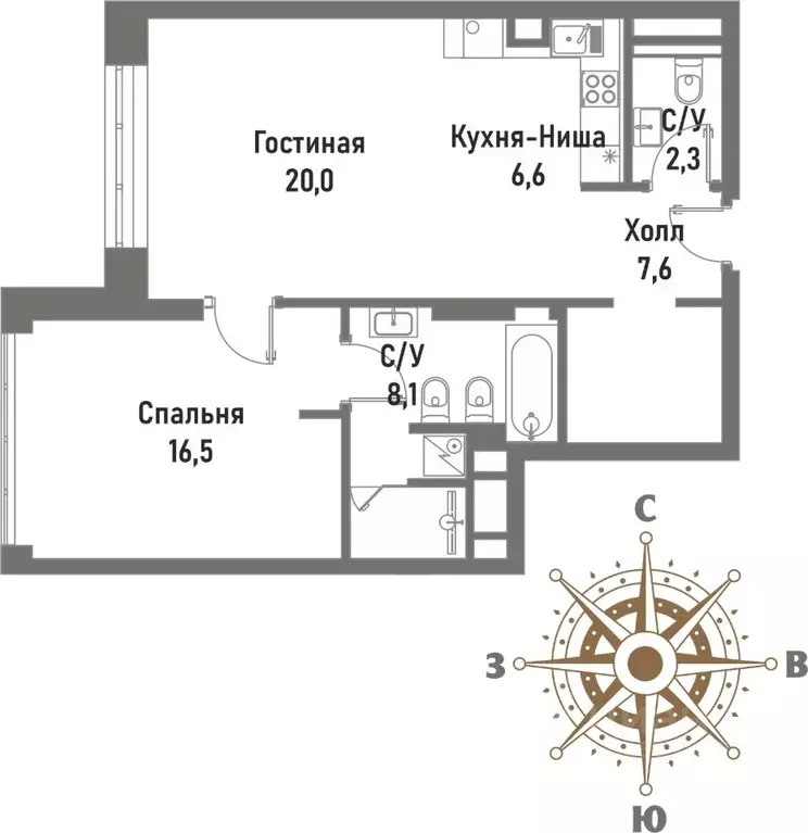 2-к кв. Москва Рубцовско-Дворцовая ул., 4 (61.1 м) - Фото 0