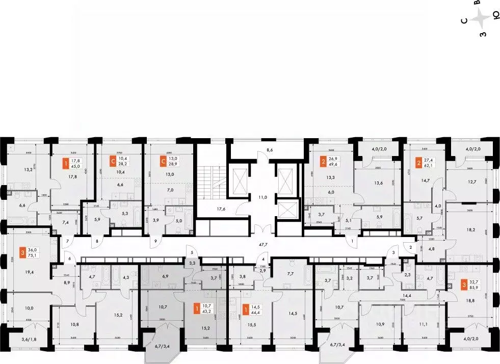 1-к кв. Нижегородская область, Нижний Новгород Черниговская ул. (43.2 ... - Фото 1