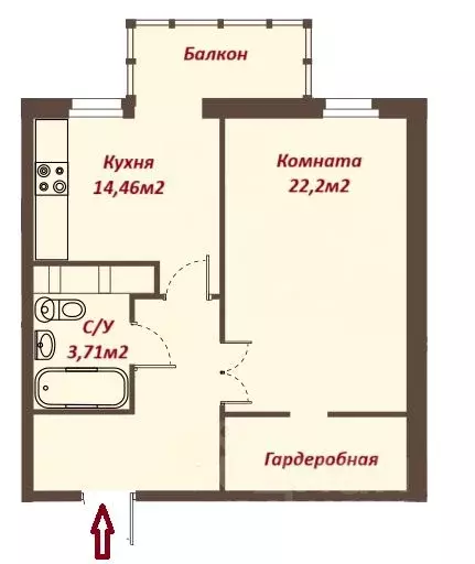 1-к кв. Санкт-Петербург просп. Энгельса, 2 (47.3 м) - Фото 0