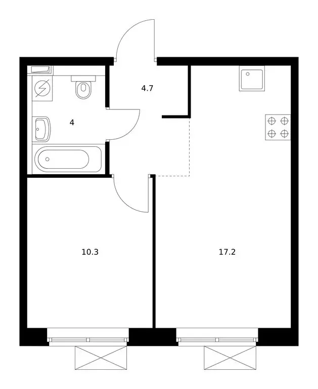 1-комнатная квартира: Москва, НАО, район Коммунарка, квартал № 7 (36.2 ... - Фото 1