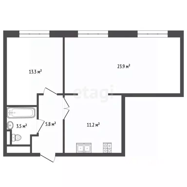 2-к кв. Московская область, Мытищи ул. Мира, 39 (57.6 м) - Фото 2