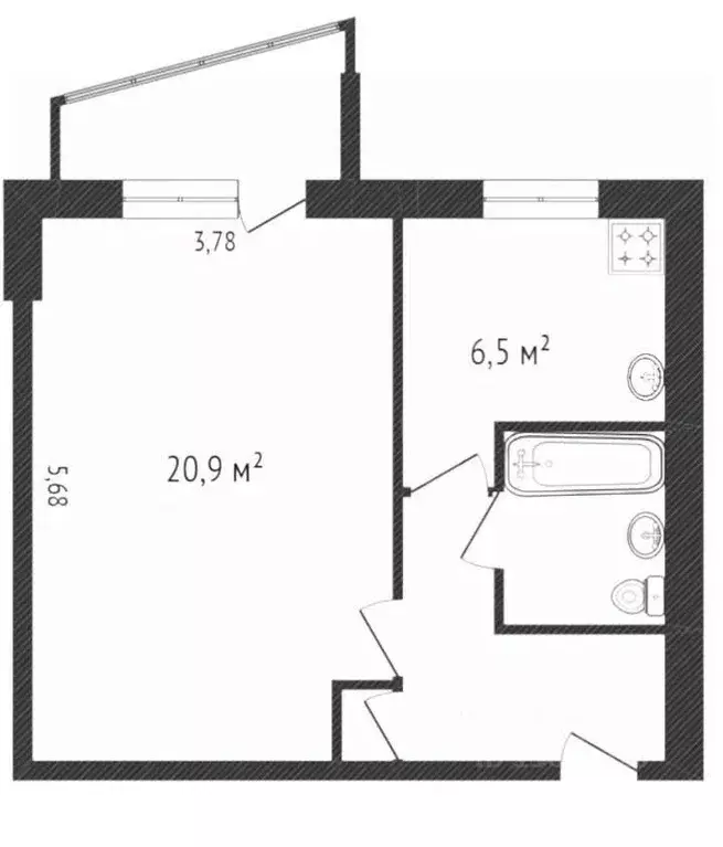 1-к кв. Ярославская область, Ярославль ул. Строителей, 15 (34.9 м) - Фото 0