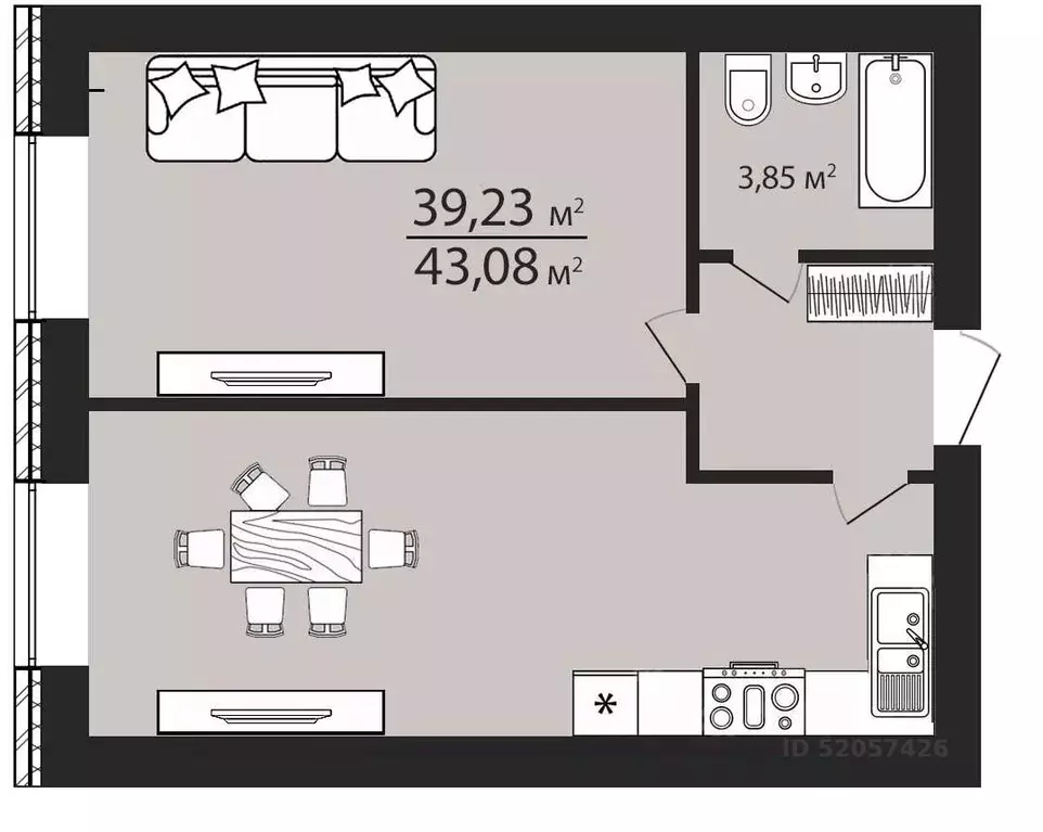 1-к кв. Ульяновская область, Ульяновск ул. Тимирязева, 48А (43.1 м) - Фото 1