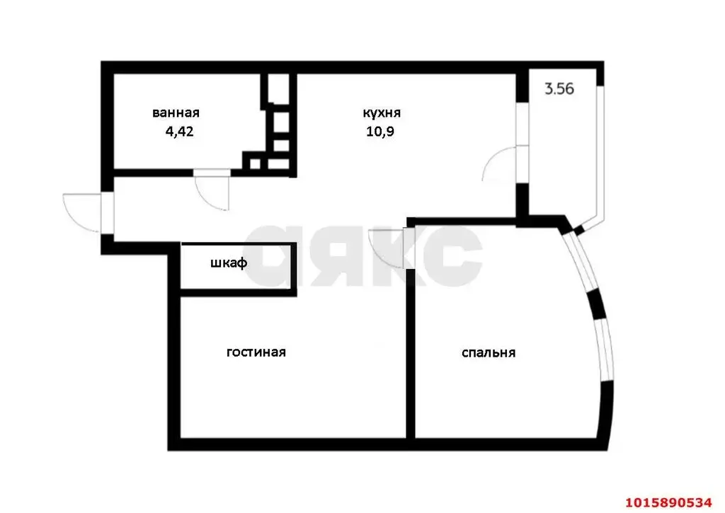 1-комнатная квартира: Краснодар, Уральская улица, 100 (41.96 м) - Фото 1