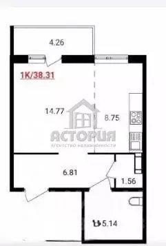 1-к кв. Красноярский край, Красноярск Соколовская ул., 20В (36.31 м) - Фото 2