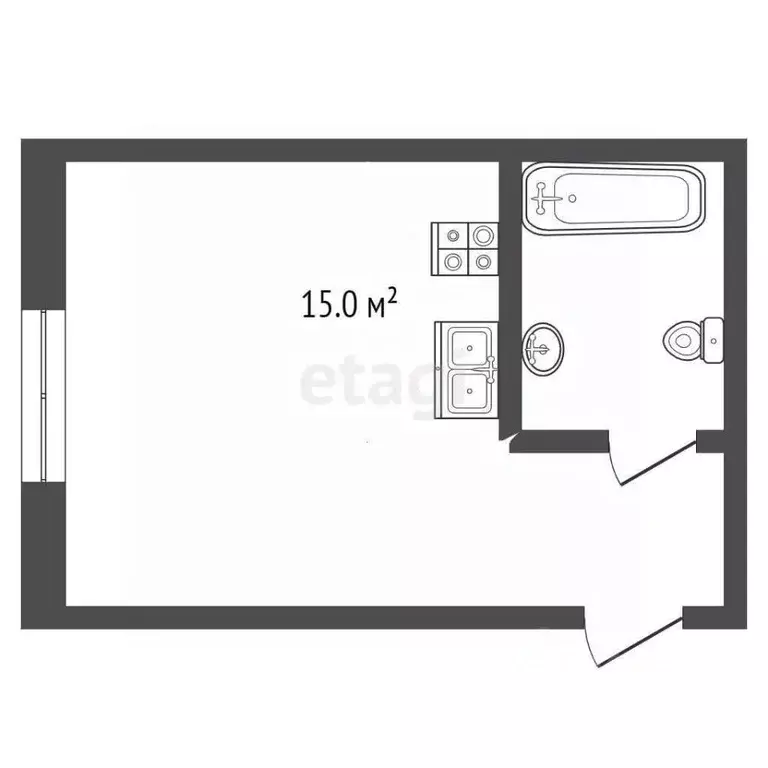 Студия Владимирская область, Муром Заводская ул., 10 (18.8 м) - Фото 1