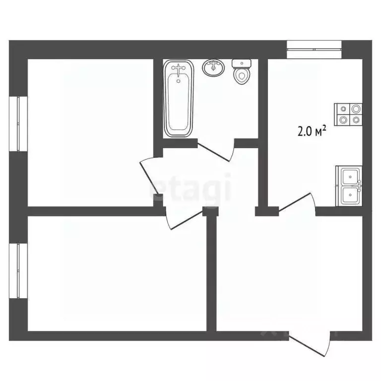 2-к кв. Ярославская область, Рыбинск Майский пер., 10 (37.3 м) - Фото 2