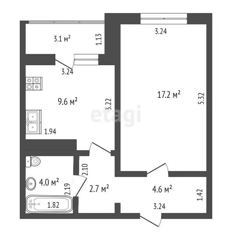 1-комнатная квартира: Ижевск, улица Михаила Петрова, 43к4 (39 м) - Фото 0