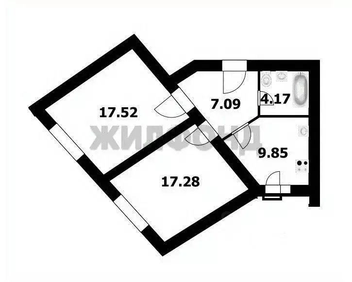 2-к кв. Новосибирская область, Новосибирск ул. Есенина, 67 (55.7 м) - Фото 0