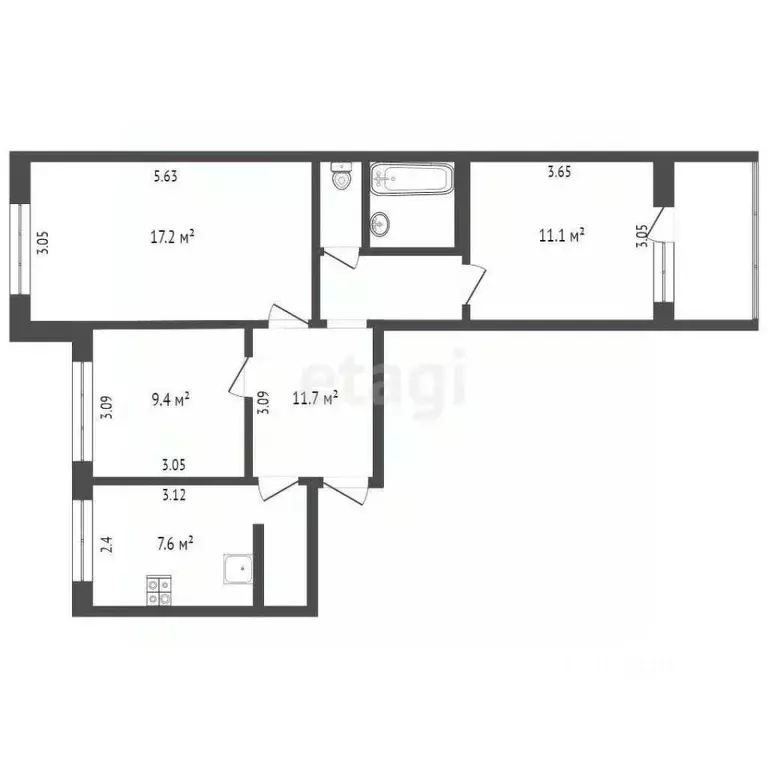 3-к кв. Московская область, Балашиха Московский бул., 11 (64.0 м) - Фото 2