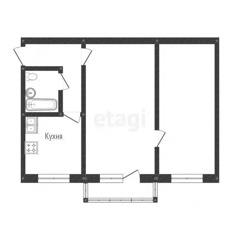 2-к кв. Иркутская область, Иркутск Депутатская ул., 11 (44.0 м) - Фото 1