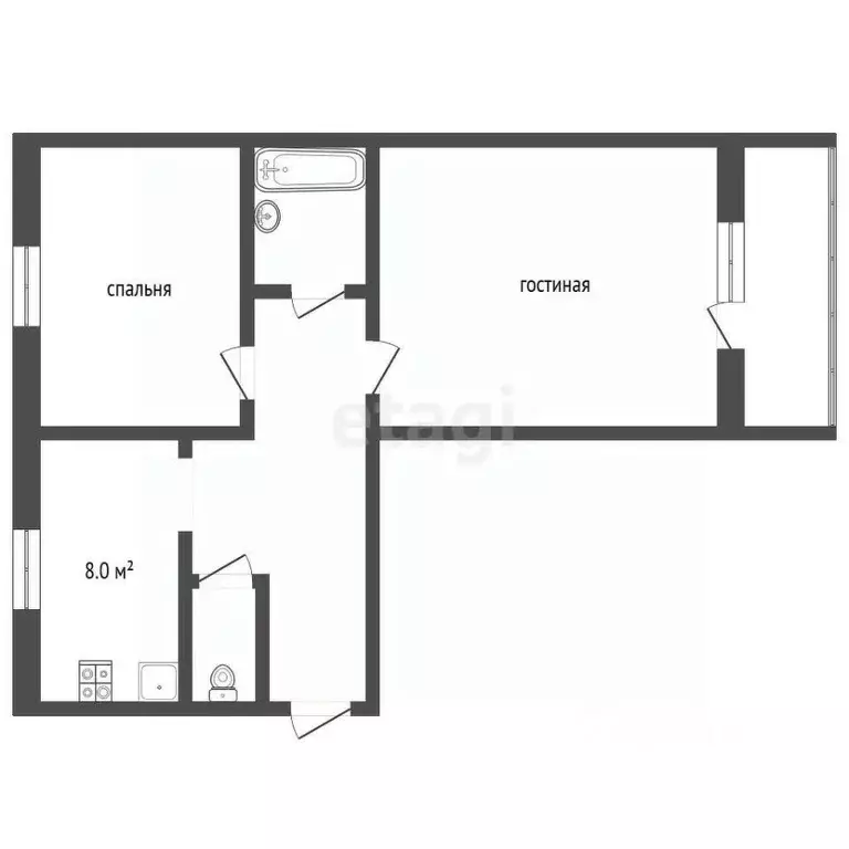 2-к кв. Хабаровский край, Николаевск-на-Амуре Пионерская ул., 83А ... - Фото 1