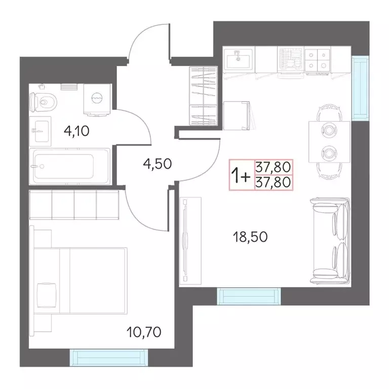 1-к кв. Тюменская область, Тобольск 7А мкр, 29 (37.45 м) - Фото 0