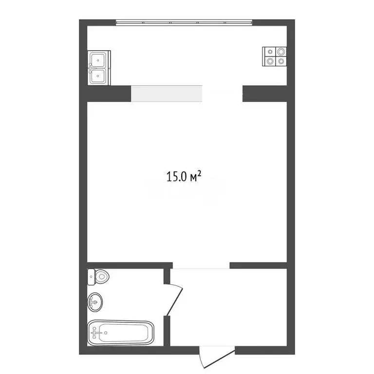 1-комнатная квартира: Тюмень, улица Бабарынка, 20А (15 м) - Фото 0