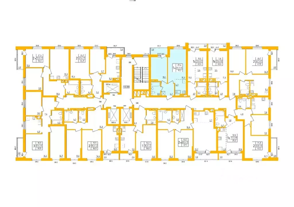 1-к кв. Башкортостан, Уфа Инорс-4Б мкр, Акварель жилой комплекс (39.2 ... - Фото 2