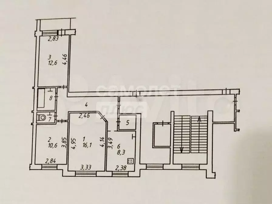 3-к. квартира, 63 м, 2/9 эт. - Фото 0